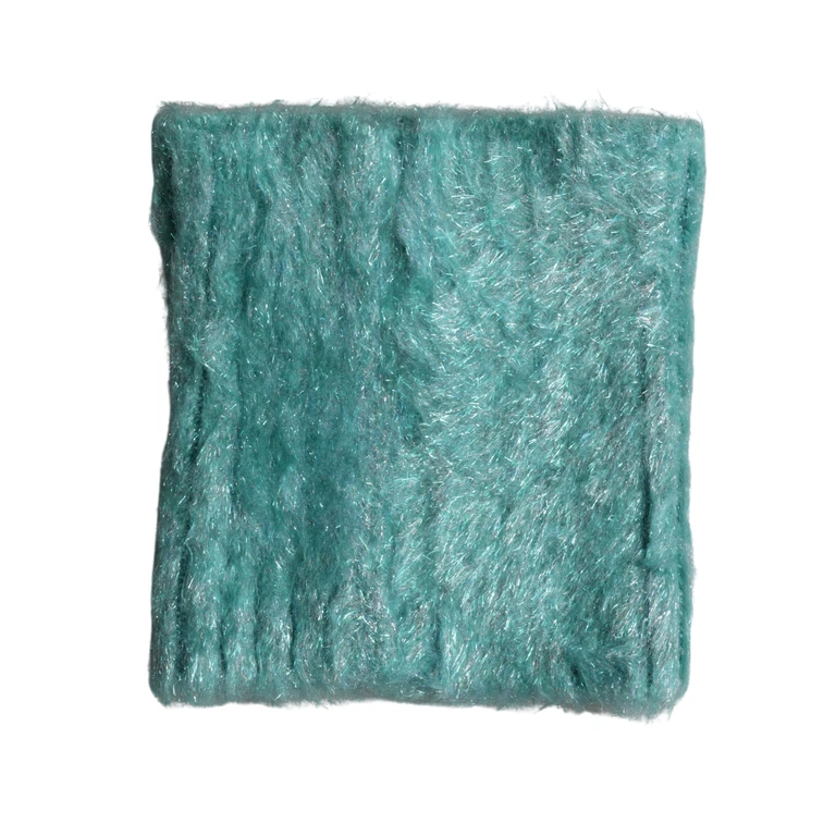 Teal Mohair Wool Knitted Wrap Shawl 62cm X 32.5cm Scarf - Women