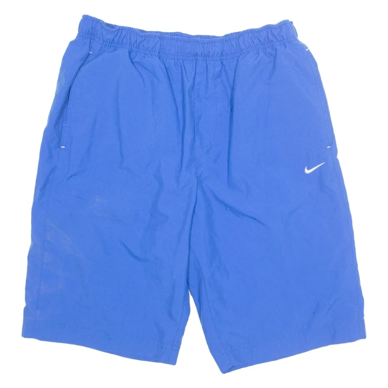 NIKE Mesh Lined Sports Mens Swimming Shorts Blue L W30
