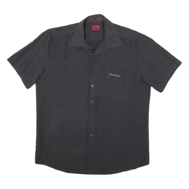 PIERRE CARDIN Mens Shirt Black Striped L