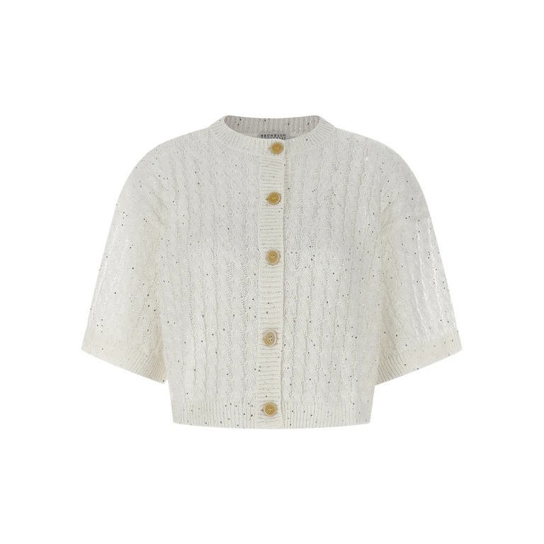 Brunello Cucinelli White Linen Cardigan Clothing - Women