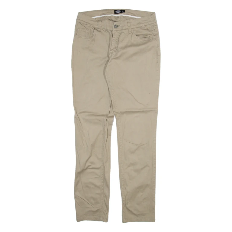 DICKIES Womens Trousers Beige Slim Straight W30 L31