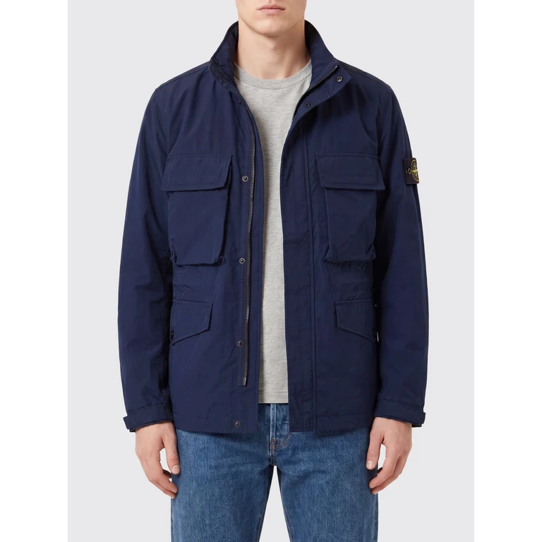 High Neck Windbreaker Jacket in Water-Repellent Twill (4100034S0026V0020)