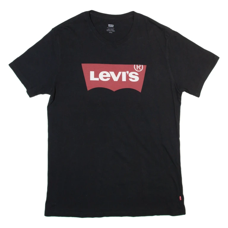 LEVI'S Mens T-Shirt Black Crew Neck M