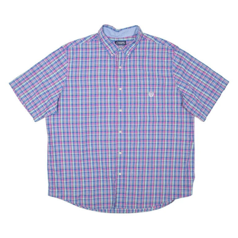 CHAPS Mens Shirt Purple Check XL