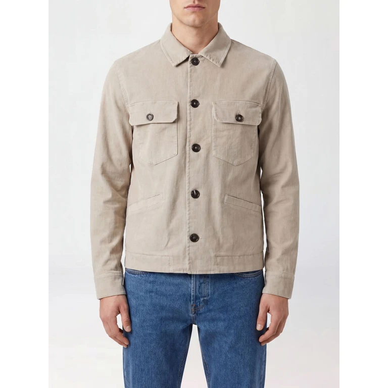Linen and Cotton-Blend Shirt Jacket with Patch Pockets (CN53271191T)