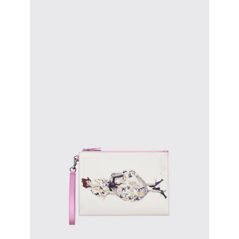 The Runway Illustration Leather Clutch with Graphic Print (2S6SCP005S01669)