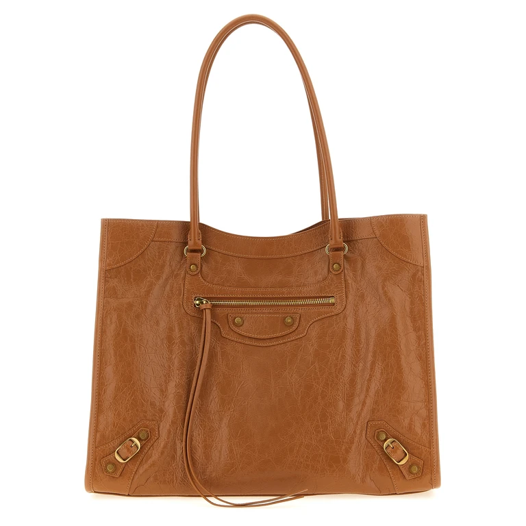 Balenciaga Brown Lamb Leather Shoulder Bag - Women