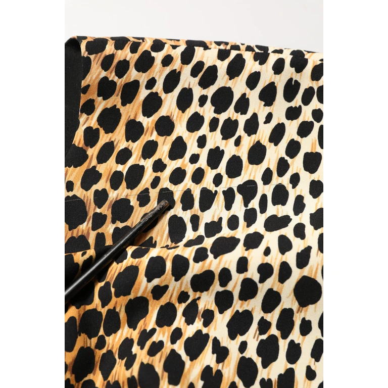 Dolce & Gabbana Brown Leopard Print Silk Sheath Midi Dress Elastane - Women