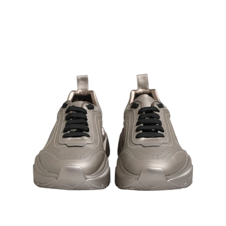 Dolce & Gabbana Silver Daymaster Leather Men Sneakers Shoes Calf - Men