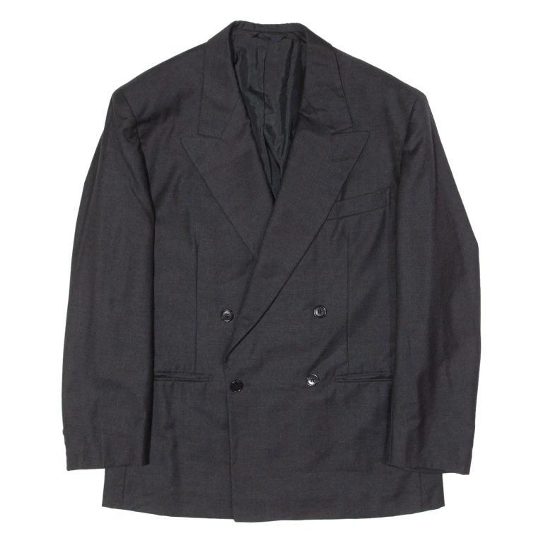 LOW UOMO Mens Blazer Jacket Grey Wool L