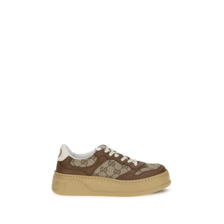 Beige Calf Leather Bos Taurus Chunky Sneakers - Women