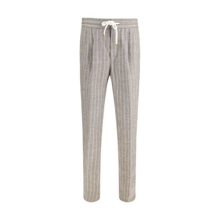 Brunello Cucinelli Beige Linen Casual Pants - Men