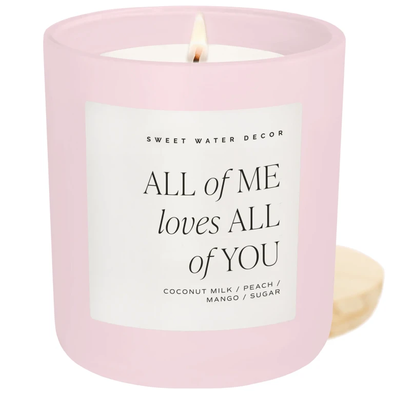 All of Me Loves All of You Soy Candle - Pink Matte Jar - 15 oz