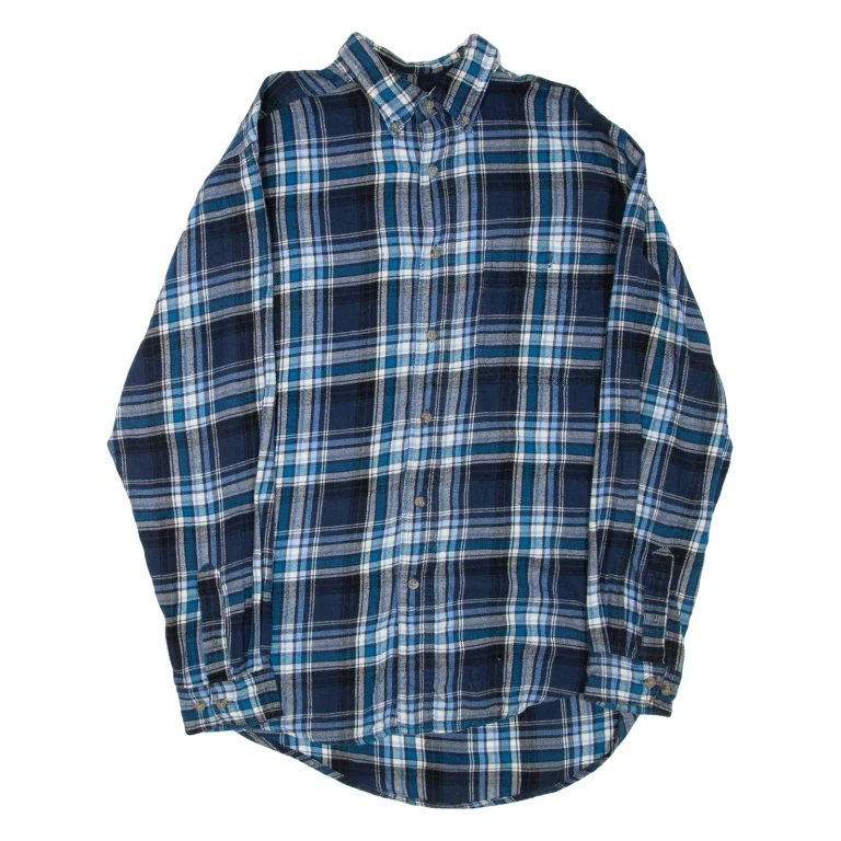 WRANGLER Mens Shirt Blue Check Long Sleeve M