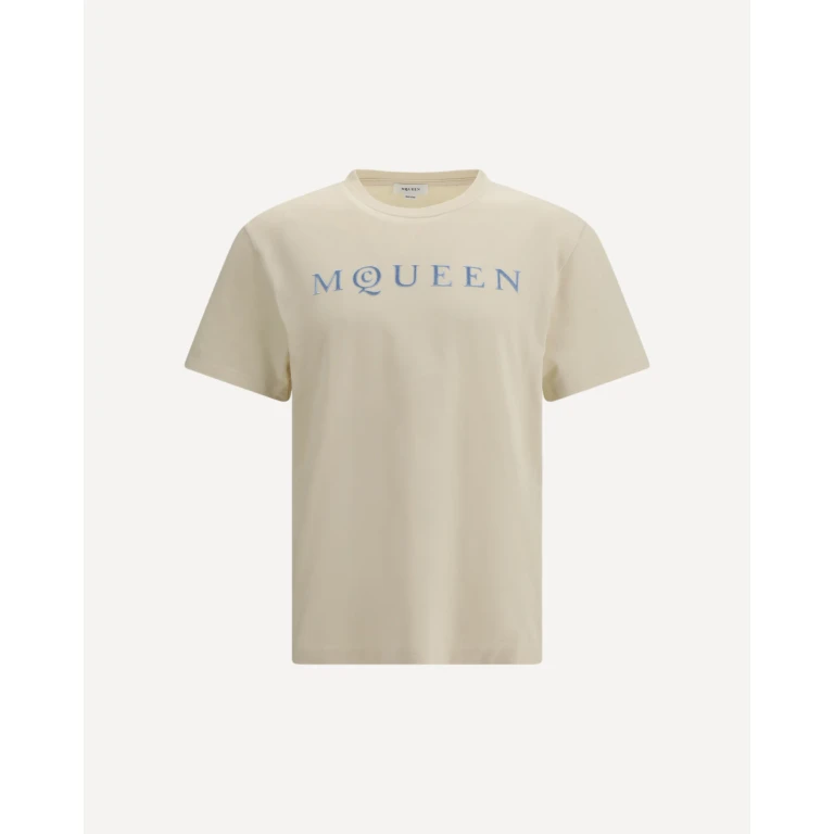 ALEXANDER McQUEEN Cotton T-shirt with a flocked logo printed Male XXL