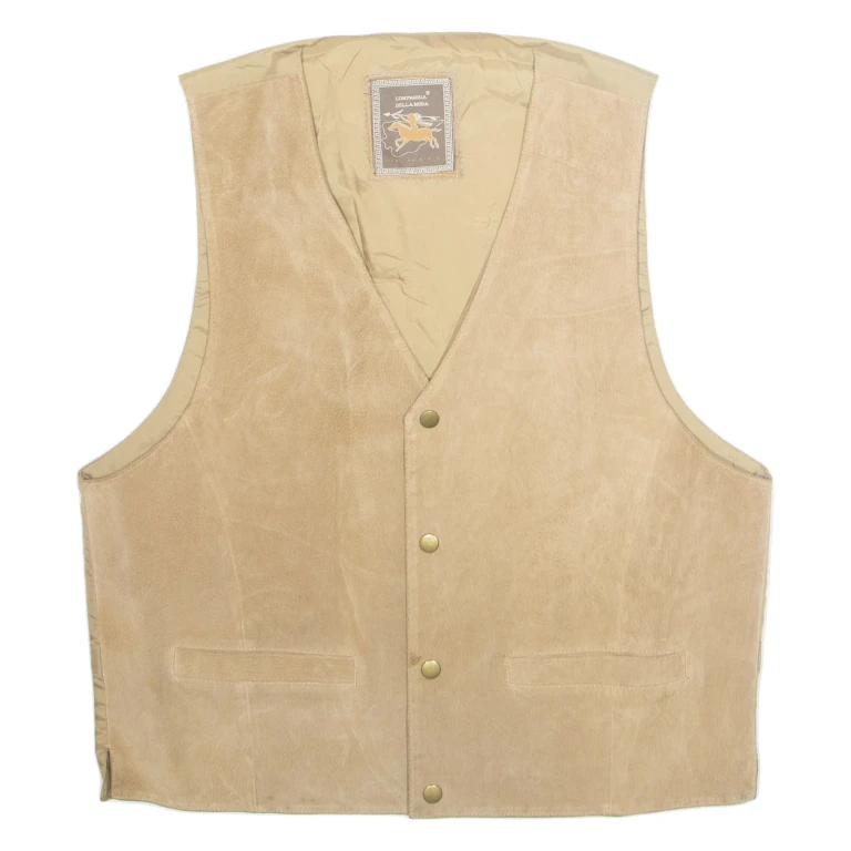 COMPAGNIA DELLA MODA Mens Waistcoat Beige Viscose L