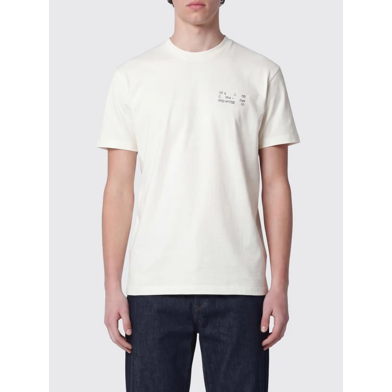 Cotton Crewneck T-shirt with Contrasting Front Logo Print (S71GD1660D20033103)