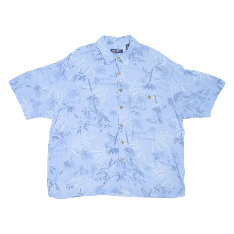 PURITAN Mens Hawaiian Shirt Blue Floral XL