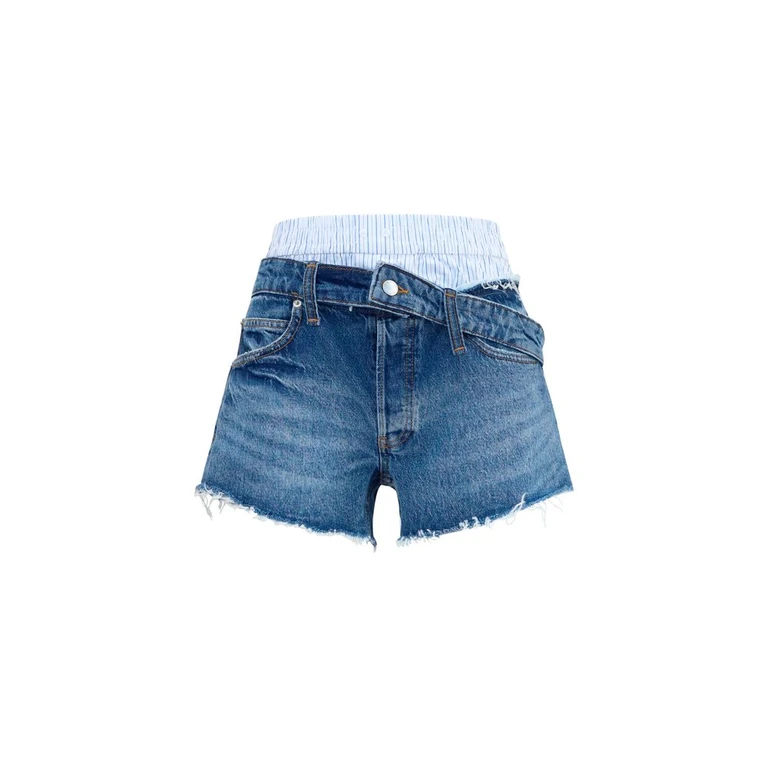 Blue Cotton Bermuda Shorts - Women