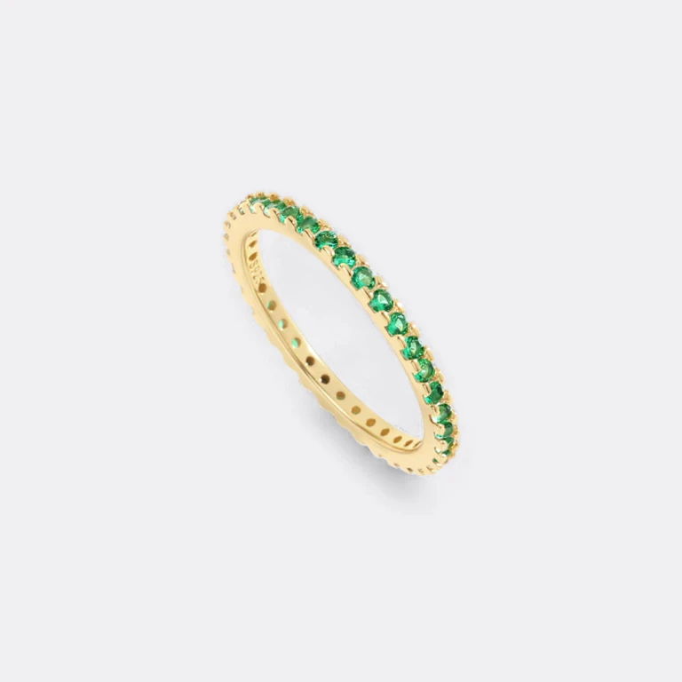 May Birthstone Eternity Stacking Ring