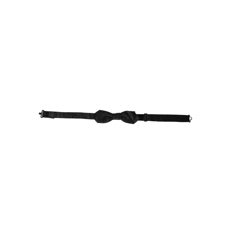 Dolce & Gabbana Black Silk Fantasy Adjustable Neck Men Bow Tie - Men