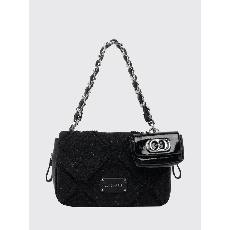 Isabel Tweed Shoulder Bag with Chain Handle (161MBZ442CANBLA)