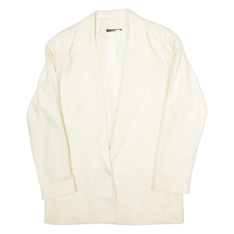 EMILIO CARDUCCI Womens Blazer Jacket Cream Wool UK 8