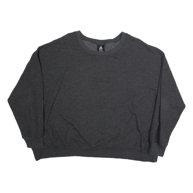 REEBOK Womens Sweatshirt Grey 2XL