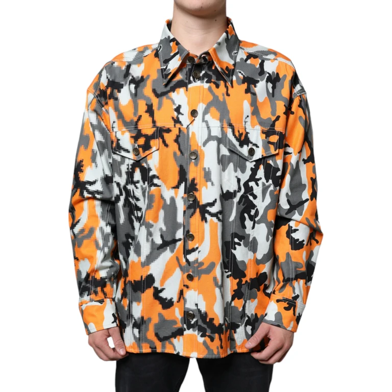 Dolce & Gabbana Multicolor Camouflage Cotton Denim Collared Jacket Clothing - Men