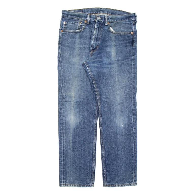 LEVI'S 505 Jeans Mens Blue Regular Straight Stone Wash W34 L30