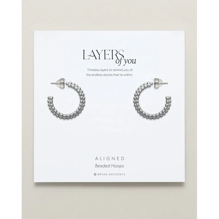 Aligned Beaded Hoop Earrings