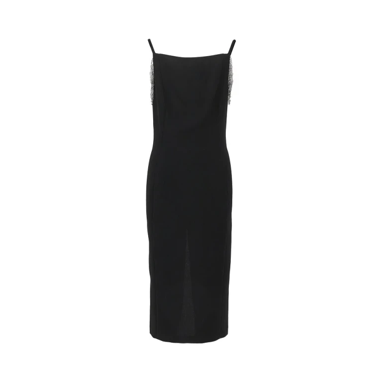 PINKO Midi dress with jewelled shoulders Woman 38