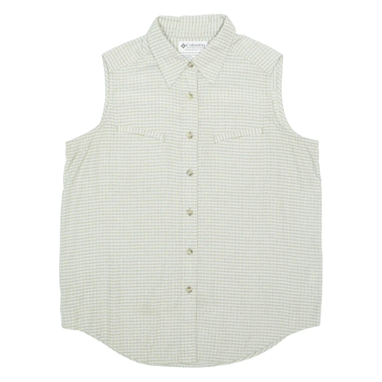 COLUMBIA Womens Shirt Beige Check Sleeveless M