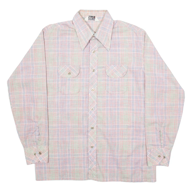 SECOND HAND ROSE Mens Shirt Red Check Long Sleeve L
