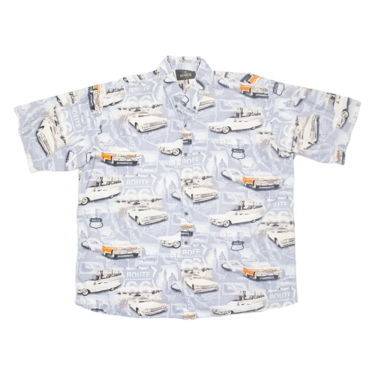 REDHEAD Mens Shirt Grey Crazy Pattern 2XL