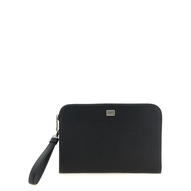Dolce & Gabbana Black Calfskin Clutch Bag - Men