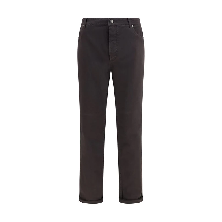 Brown Cotton Straight-Leg Jeans Clothing - Men