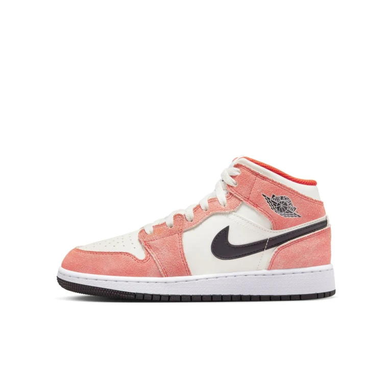 Grade School Retro 1 Mid Se 'Orange Suede' Gs Sneakers