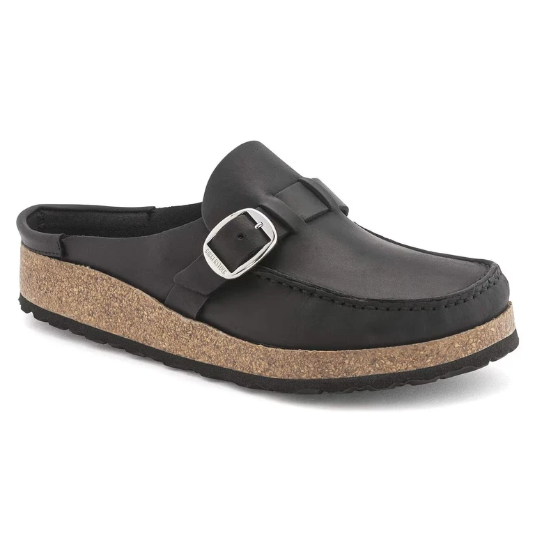 Unisex Buckley Natural Leather Oiled Black