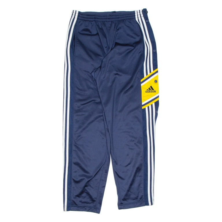 ADIDAS Womens Track Pants Blue Wide-Leg L W33 L31