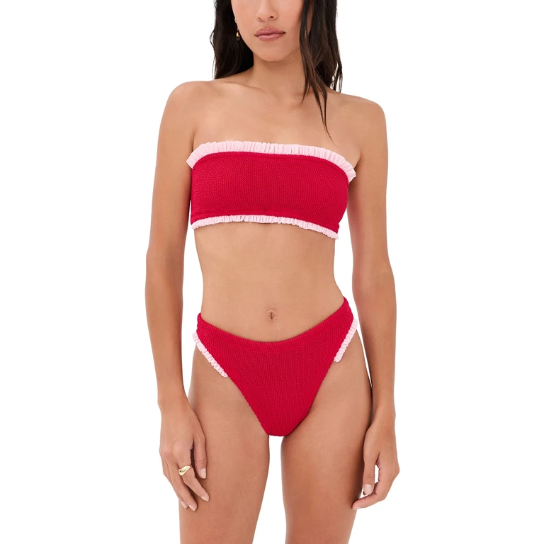 Hunza G Tracey Bikini Set Red/Pink One Size