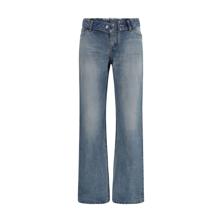 Alexander McQueen Blue Cotton Straight-Leg Jeans Clothing - Women