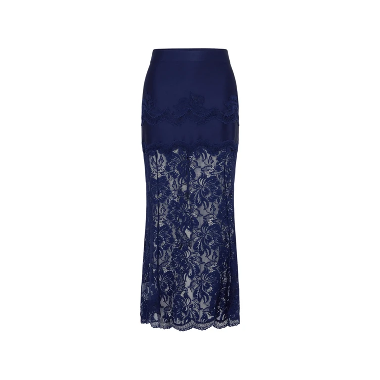Rabanne Lace-panelled Jersey Midi Skirt