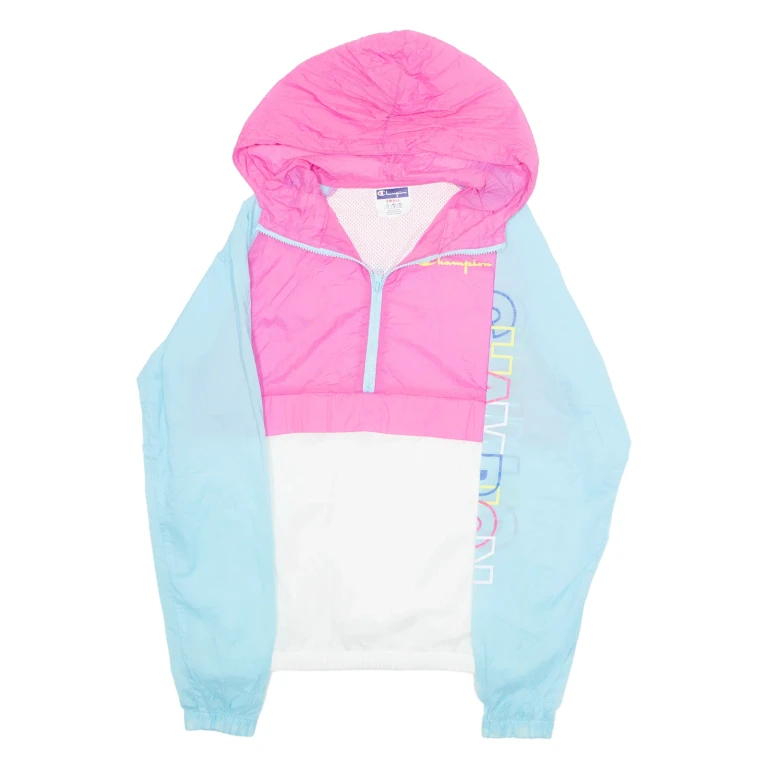 CHAMPION Womens Pullover Jacket Blue Hooded S