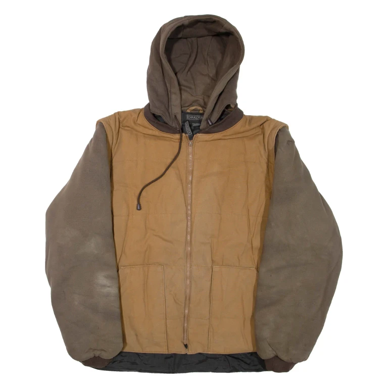 DAKOTA Mens Jacket Brown Hooded 2XL