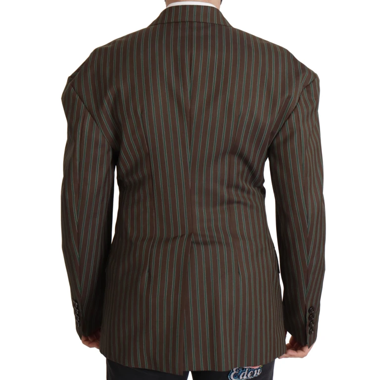 Dolce & Gabbana Multicolor Stripes Double Breasted Blazer Wool Clothing - Men
