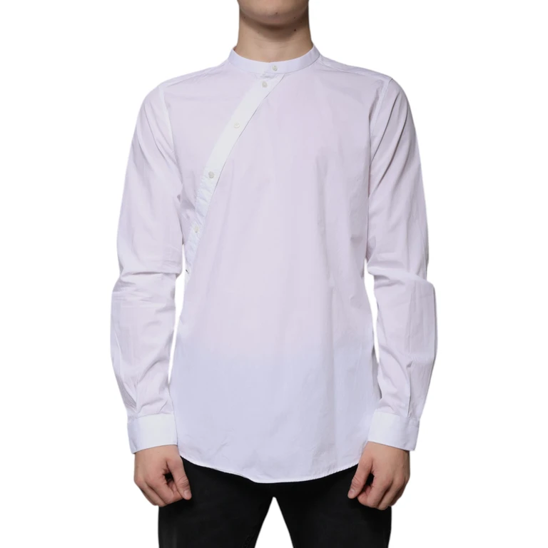 Dolce & Gabbana White Cotton Slim Fit Martini Dress Shirt - Men