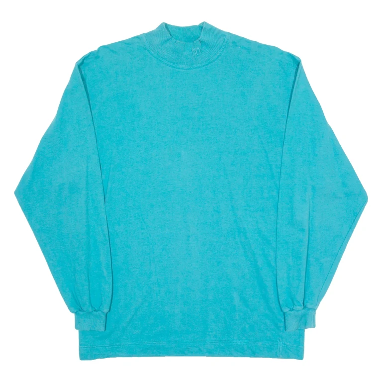 MASER Lightweight Mens Sweatshirt Blue High Neck M