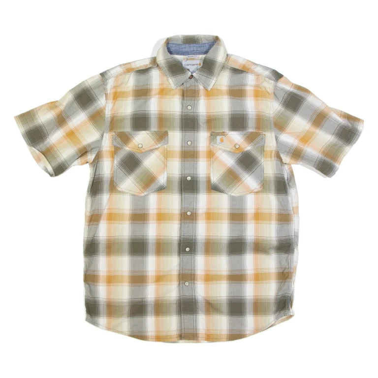 CARHARTT Relaxed Fit Mens Shirt Brown Check M