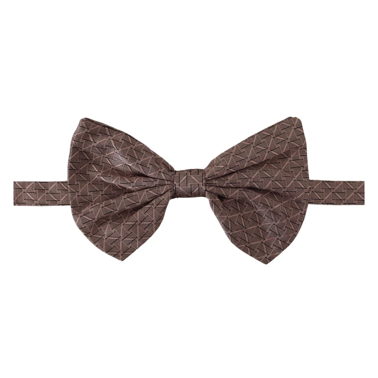 Gray Fantasy Print Adjustable Neck Papillon Bow Tie Silk - Men